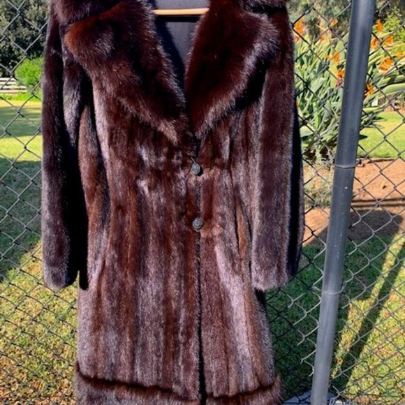 Mink Coat with Sable Trim Women's size 12